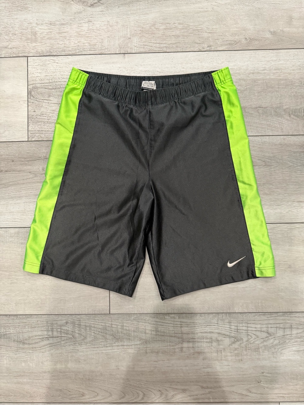 Nike Gray Interior Tag Shorts with Black Swoosh
